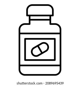 Pills Bottle icon vector image. Can also be used for web apps, mobile apps and print media.