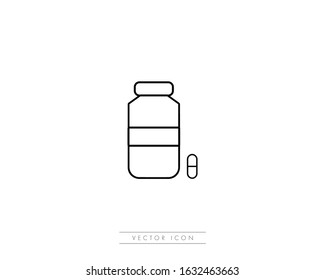 Pills Bottle Icon Vector Logo Template
