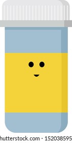 Pills bottle, illustration, vector on white background.