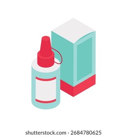 Comprimidos Garrafa Isometric vetor Ilustração 