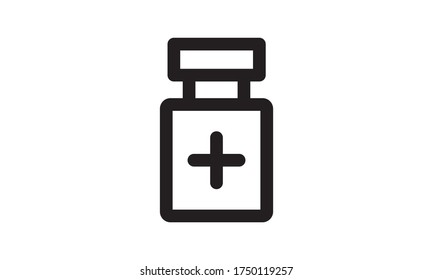 Pills bottle line icon medical and healthy vector image