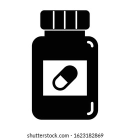 pills bottle line icon vector