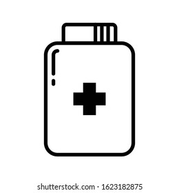 pills bottle line icon vector