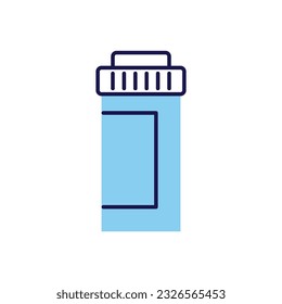 Icono del vector relacionado con el frasco. Drogas. Signo de botella de pastillas aisladas en fondo blanco