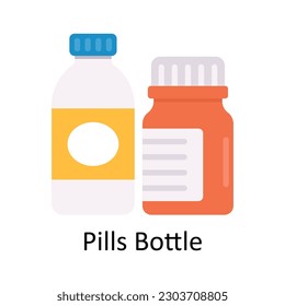 Pills Bottle vector Flat Icon Design illustration. Medical and Healthcare Symbol on White background EPS 10 File