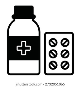 Pills Bottle  Vector Icon which can easily modify or edit

