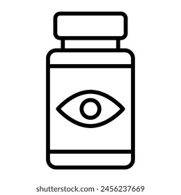 Pills Bottle Vector Line Icon Design