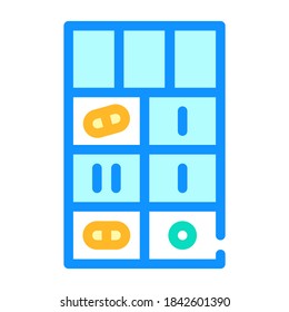 pills box color icon vector. pills box sign. isolated symbol illustration