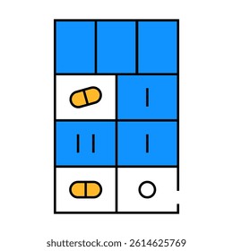 pills box line icon vector. pills box sign. isolated symbol illustration