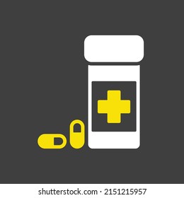 Pills box for pet vector glyph icon. Pet animal sign. Graph symbol for pet and veterinary web site and apps design, logo, app, UI