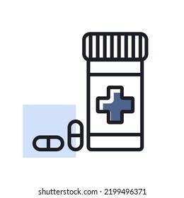 Pills box for pet vector icon. Pet animal sign. Graph symbol for pet and veterinary web site and apps design, logo, app, UI