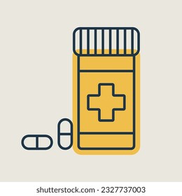 Pills box for pet vector icon. Pet animal sign. Graph symbol for pet and veterinary web site and apps design, logo, app, UI
