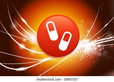 Pills Button on Abstract Modern Light Background Original Illustration