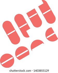 Pills and capsule color icon - vector 