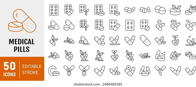 Pills capsule icon. Medical tablet icon set vector illustration on isolated background. Healthcare drug sign business concept.