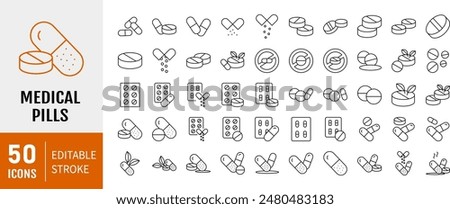Pills capsule icon. Medical tablet icon set vector illustration on isolated background. Healthcare drug sign business concept.