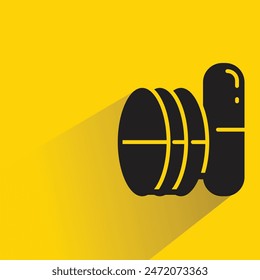 pills and capsule icon with shadow on yellow background