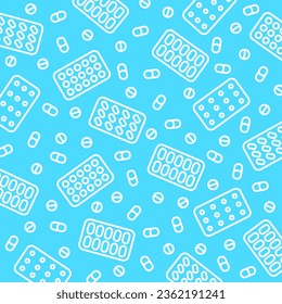 Pills and capsules background. Collection icon medical pills and capsules. Vector