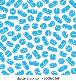 Pills and capsules background. Vectors