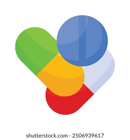 Pills and capsules, concept icon of drugs, pharmacy vector design