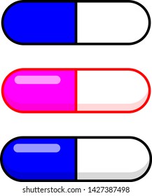 pills, capsules, flat vector, icon