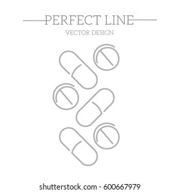 Pills and capsules icon
