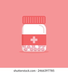 Pills capsules icon in flat style. Medical tablet vector illustration on isolated background. Healthcare drug sign business concept.