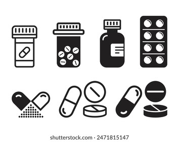 Pills capsules icon in flat style. Medical tablet vector illustration on isolated background. Healthcare drug sign business concept.