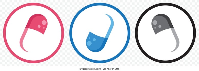 Pills capsules icon in flat style. Medical tablet vector illustration on isolated background. Healthcare drug sign business concept. eps 10.