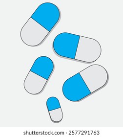 
Pills capsules icon in flat style. Medical tablet vector illustration on isolated background. Healthcare drug sign business concept. 1176