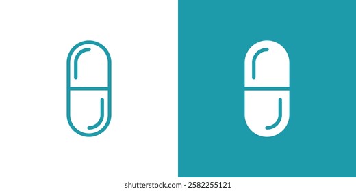 Pills capsules icon in flat style. Medical tablet vector illustration on isolated background. Healthcare drug sign business concept.