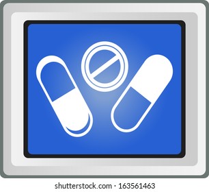 Pills and capsules icon set