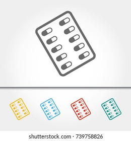 Pills Capsules Single Icon Vector Illustration