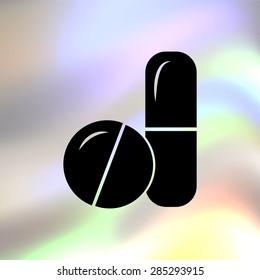 pills and capsules vector icon