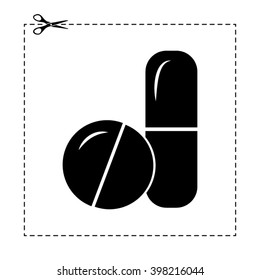 pills and capsules vector icon