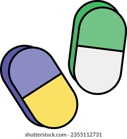 pills color icon design style 