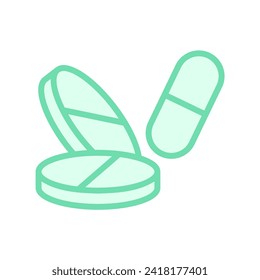 Pills color outline icon , vector, pixel perfect, illustrator file