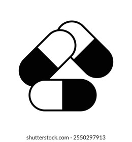 pills con with white background vector stock illustration