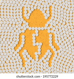 pills concept: beetle, insect