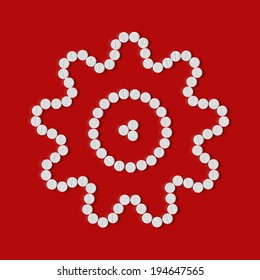 pills concept: cogwheel