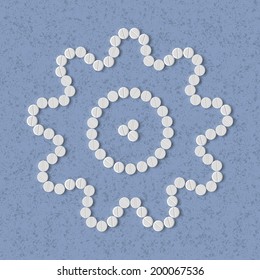 pills concept: cogwheel