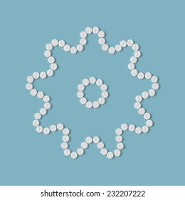 pills concept: cogwheel