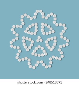 pills concept: cogwheel