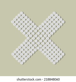 pills concept: cross, no