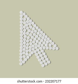 pills concept, cursor, arrow