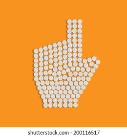 pills concept, cursor, hand