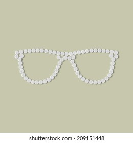 pills concept: glasses