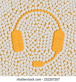 pills concept: headphones