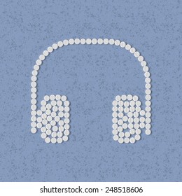 pills concept, headphones