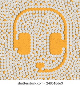pills concept: headphones